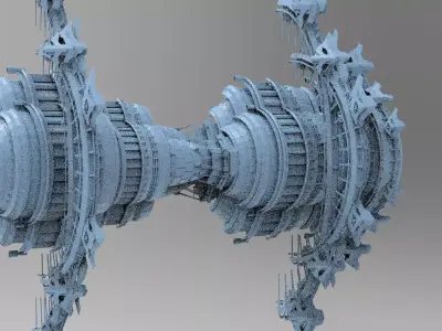 Prometheus inspired alien cigar Cliff base 1 3D model