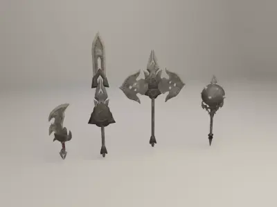 Bladed weapons Low-poly 3D model