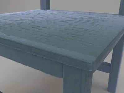 Modern Old Wood Chair 3D model