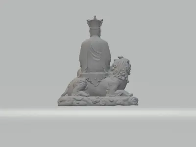 Ksitigarbha Bodhisattva Buddha Statue 3D print model 7