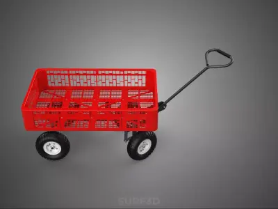CRATE BASKET CART BIN WAGON TRAILER PLATFORM HAND TRUCK PALLET 4 3D model
