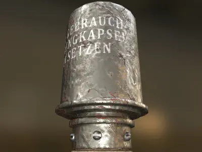 M24 Stielhandgranate Low-poly 3D model