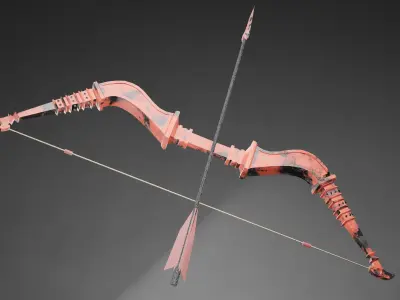 bow and arrow  Low-poly 3D model