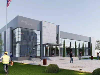 office building Low-poly 3D model 5
