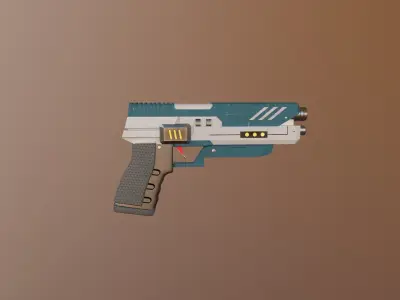 Pistol sci-fi Low-poly 3D model