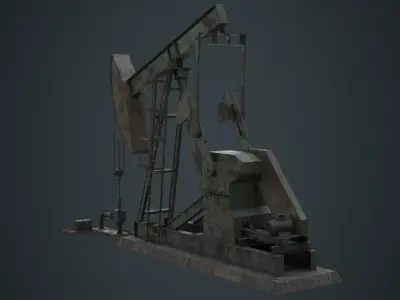 Oil Pumpjack 1B Low-poly 3D model