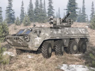 3D BTR-4E model Low-poly 3D model