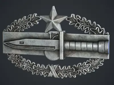 Combat Action Badge Low-poly 3D model