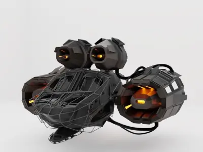 Desert Spaceship - Sci Fi Vehicle Free 3D model