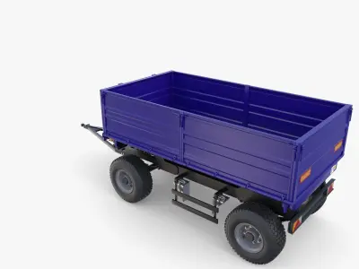Agro trailer V6 Low-poly 3D model