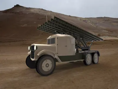 military launcher truck 3D model by wayokama72