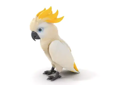 Majestic White Cockatoo model pack Low-poly 3D model