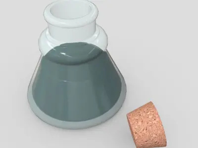 Ink Bottle Low-poly 3D model
