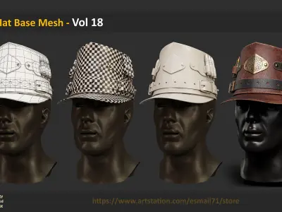 20 Hat Base Mesh - Vol 18 Low-poly 3D model
