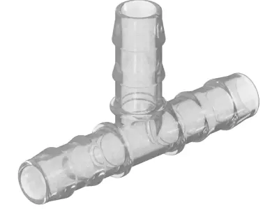 Transparent Irrigation Pipe Tee Joint 3D model
