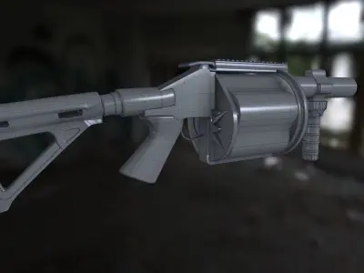 Grenade Launcher Weapon Low-poly 3D model