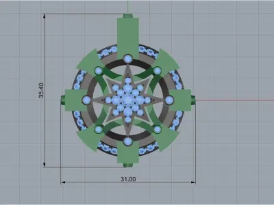 STYLISH MENS WIND ROSE PENDANT 3D print model