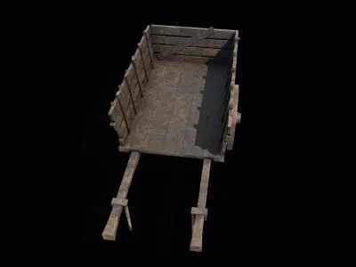 Wagon Low-poly 3D model by GrimEdgeStudio