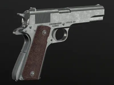 WW2 1911 Handgun Low-poly 3D model