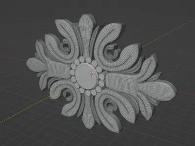 CNC MODEL clock with flower 3D model