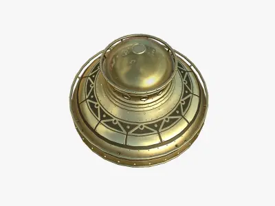 Alien Spaceship UFO F07 Gold - Sci Fi Spacecraft Design Low-poly 3D model