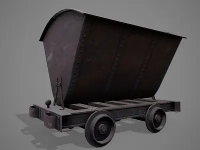 Mine cart Low-poly 3D model purchase