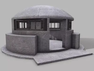 Military Bunker 9 Low-poly 3D model