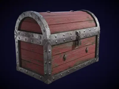 Treasure Chest Low-poly 3D model