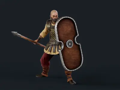 Persian 1 A pose Low-poly character redy for games Low-poly 3D model