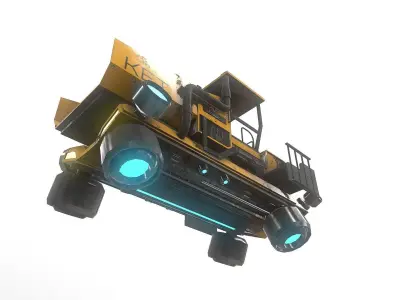 Cyberpunk Work Machines 01 Low-poly 3D model