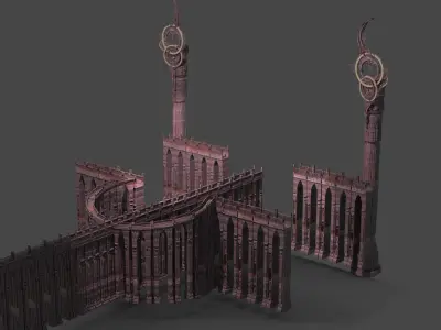 Art deco illusionist grand stairs 2  3D model