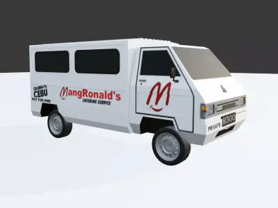 Philippine UV Express Van Low Poly 3D Model Low-poly 3D model
