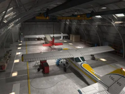 Airplane Hangar 3D model purchase