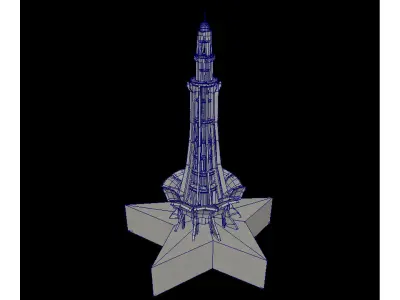 Optimized 3D Model of Minar-e-Pakistan - Game-Ready Asset Low-poly 3D model