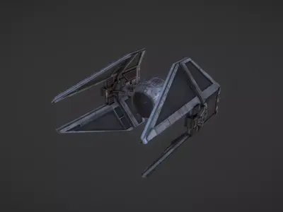 Tie Interceptor Low-poly 3D model