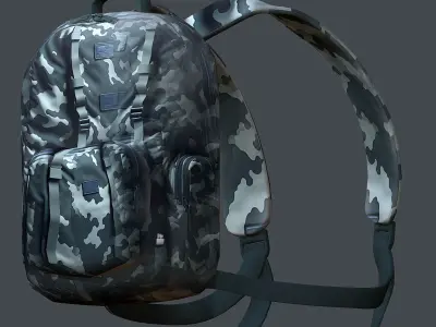 Backpack Camping Generic military human bag storqge baggage Low-poly 3D model 10