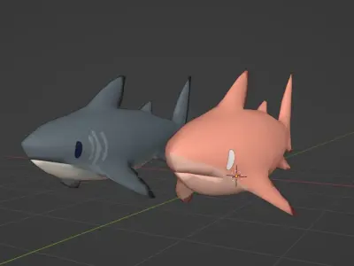Low Poly Sharks Free low-poly 3D model