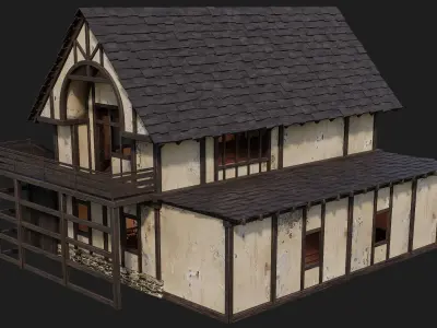 Old Medieval House 4K Textures GameReady 131 Low-poly 3D model