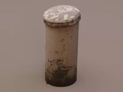 Ultra-Realistic Damaged Concrete Column 8K Photogrammetry Low-poly 3D model