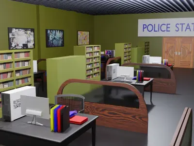 Police Station Interior  Low-poly 3D model