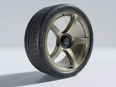 Michelin Street Wheel HighPoly LowPoly 3D model