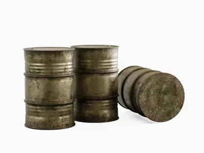 Used Steel Barrel 01 3D model