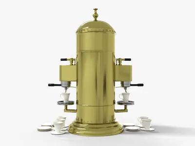 Espresso Machine 1930 Antique Low-poly 3D model