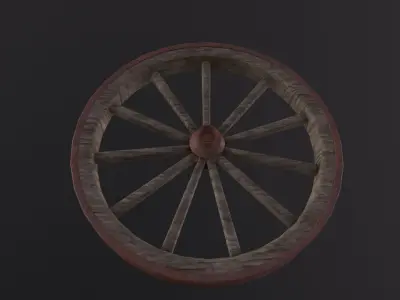 Wagon Wheel 3D Model Low-poly 3D model