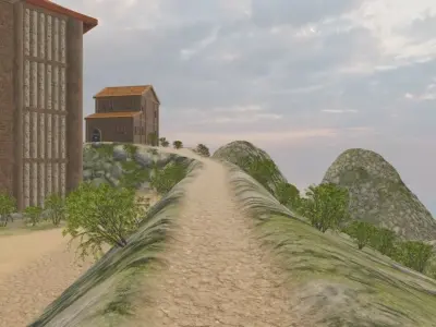 Mountain Fortress City 3D model
