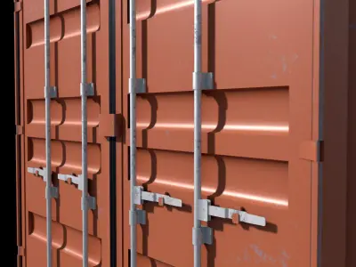 Red Shipping Container- 4k PBR Low-poly 3D model