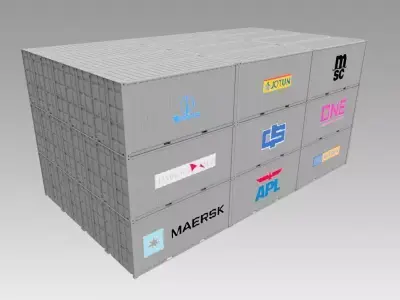 20ft Shipping Container 3D model