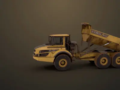 Generic Dirty Articulated Mining Truck 04 All PBR Textures Low-poly 3D model