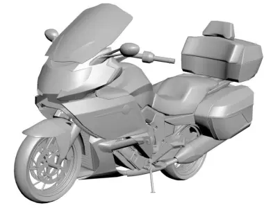 Motorcycle with bags 3D model