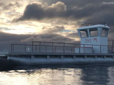  Flipper Pontoon Utility Boat with Yamaha Outboard Gray Rigged 